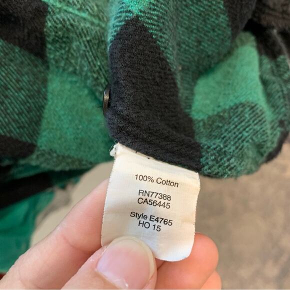 Madewell Sunday Flannel Green Buffalo Check Button Down Shirt - Picture 9 of 10